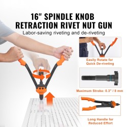 Niittimutterityökalu 40,6 senttimetriä 13 karaa 186 niittimutteria kantolaukku