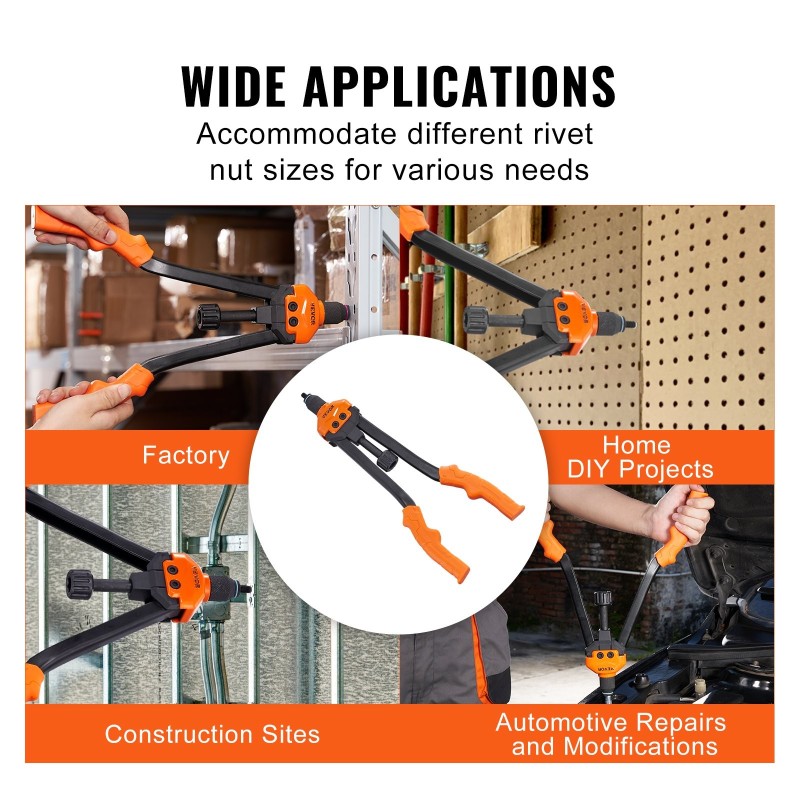 Niittimutterityökalu 40,6 senttimetriä 13 karaa 186 niittimutteria kantolaukku