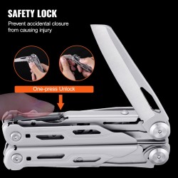 Monitoimipihdit 16 toiminnolla 440A ruostumaton teräs automaattinen lukitus taskuklipsillä kotelolla