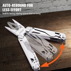 17-in-1-monitoimityökalu 440A-ruostumattomasta teräksestä automaattisella lukolla kotelo ja taskuklipsi