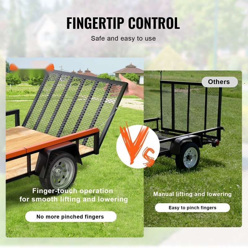 Peräkärryn takalaidan nostoapu hiiliteräs 180 paunaa sivulaidoille 10–24 tuumaa 4–6 jalkaa