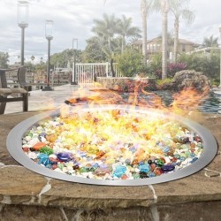 Pyöreä upotettava tulipesäallas 24 tuumaa 304 ruostumatonta terästä propaanille ja maakaasulle