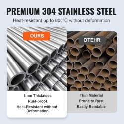 Upotettava H-muotoinen tulipesän poltinruukku SUS304 6×18 propaani ja maakaasu sisä- ja ulkokäyttöön