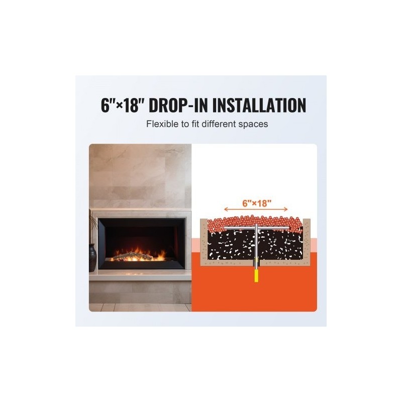 Upotettava H-muotoinen tulipesän poltinruukku SUS304 6×18 propaani ja maakaasu sisä- ja ulkokäyttöön