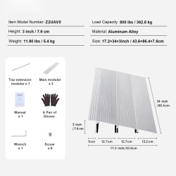 Kynnysramppi alumiiniseosta 7,6 cm 362,8 kg kantavuus modulaarinen pyörätuoleille ja skoottereille