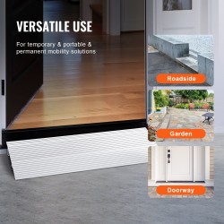 Kynnysramppi alumiiniseoksesta korkeus 5,1 senttimetriä 362,8 kilogrammaa kantavuus säädettävä modulaarinen