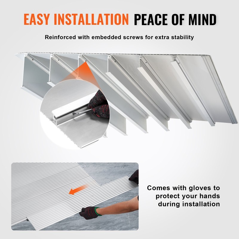 Kynnysramppi alumiiniseosta 2,5 cm 362,8 kg kantavuus säädettävä modulaarinen pyörätuoleille skoottereille