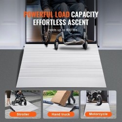 Kynnysramppi alumiininen 12,7 cm korkea 362,8 kg kantavuus modulaarinen säädettävä pyörätuoleille