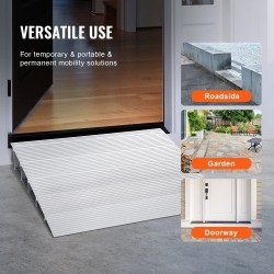 Kynnysramppi alumiininen 12,7 cm korkea 362,8 kg kantavuus modulaarinen säädettävä pyörätuoleille