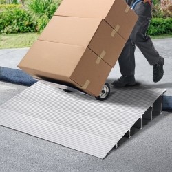 Kynnysramppi alumiininen 12,7 cm korkea 362,8 kg kantavuus modulaarinen säädettävä pyörätuoleille