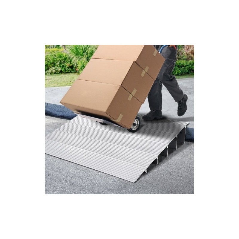 Kynnysramppi alumiininen 12,7 cm korkea 362,8 kg kantavuus modulaarinen säädettävä pyörätuoleille