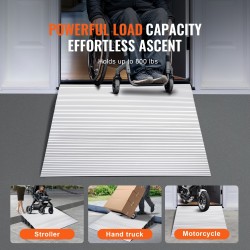 Alumiininen kynnysramppi 15,2 cm korkeus 363 kg kantavuus modulaarinen säädettävä pyörätuoleille