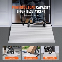 Kynnysramppi alumiiniseoksesta 10,2 cm korkeus 362,8 kg kantavuus modulaarinen ja säädettävä