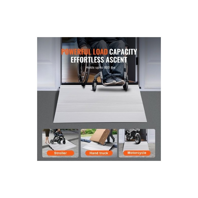 Kynnysramppi alumiiniseoksesta 10,2 cm korkeus 362,8 kg kantavuus modulaarinen ja säädettävä