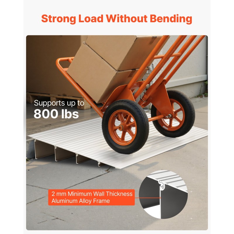 Ovikynnysramppi alumiiniseos 4 osaa 115 mm nousu 363 kg pyörätuolille