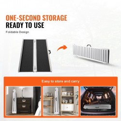 Pyörätuoliramppi alumiiniseos 182,9 cm 363 kg taittuva liukumaton