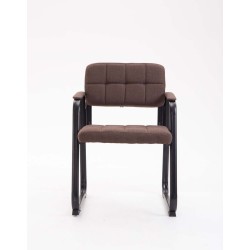 Tyylikäs pehmustettu vierailutuoli mustalla metallijalustalla