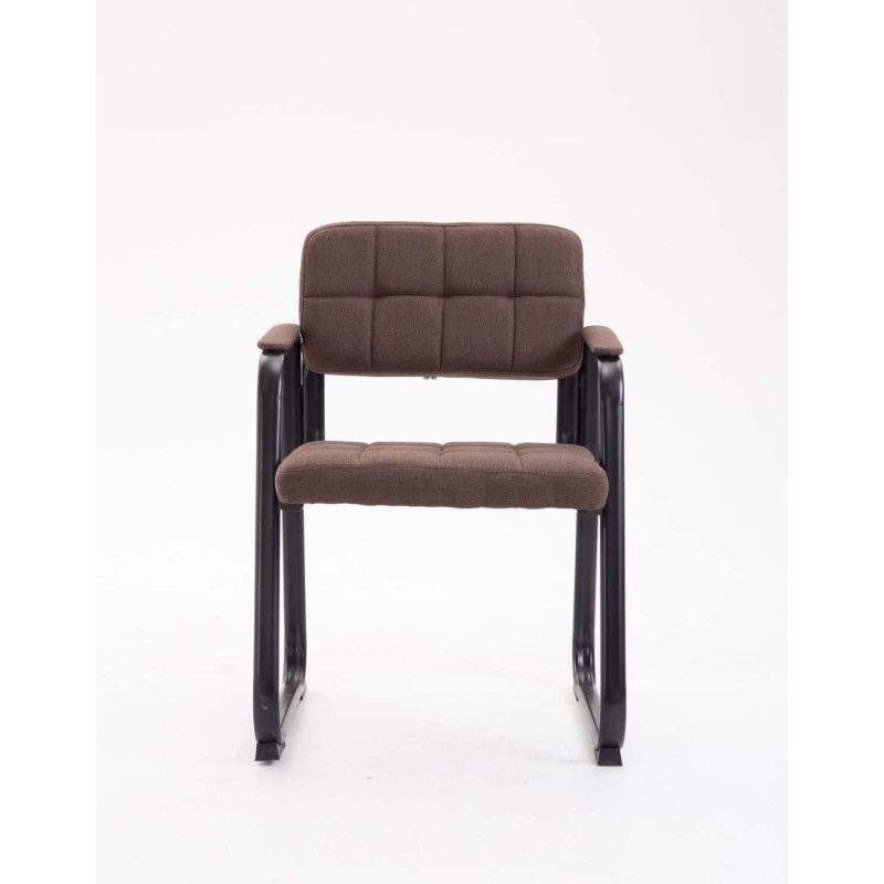 Tyylikäs pehmustettu vierailutuoli mustalla metallijalustalla