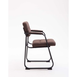 Tyylikäs pehmustettu vierailutuoli mustalla metallijalustalla