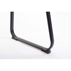 Tyylikäs pehmustettu vierailutuoli mustalla metallijalustalla