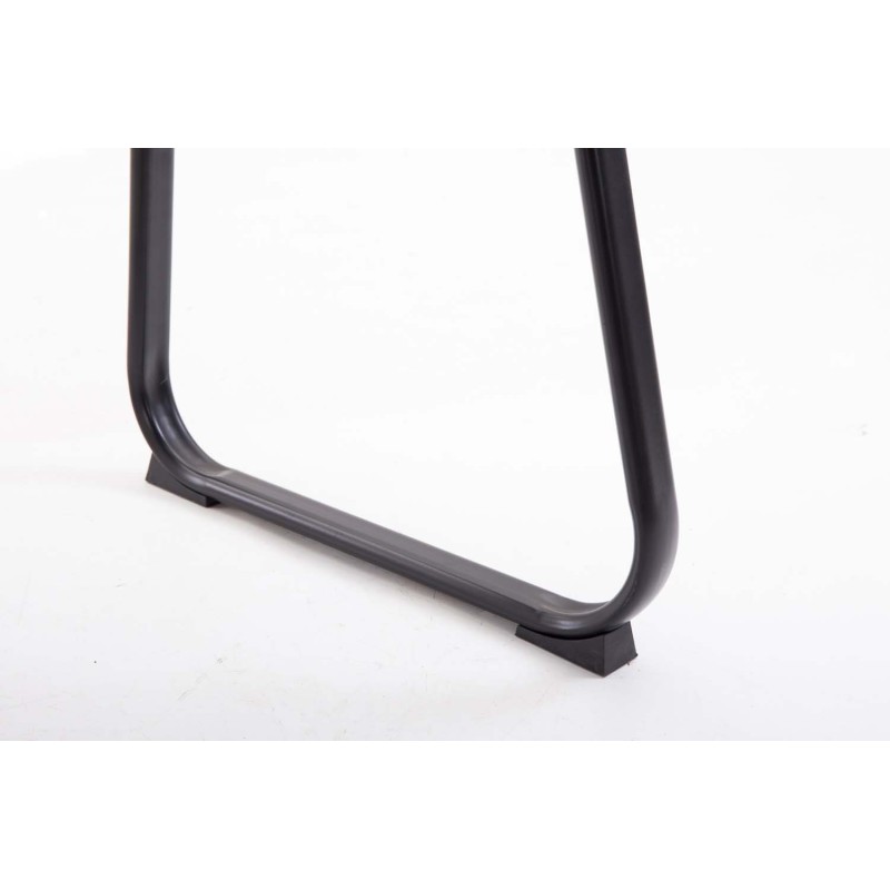 Tyylikäs pehmustettu vierailutuoli mustalla metallijalustalla