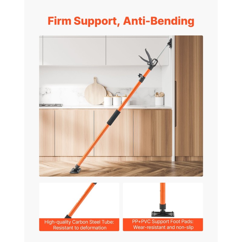 Teleskooppinen tukitanko 8 kpl hiiliteräs 116–290 cm 70 kg kaappien asennukseen