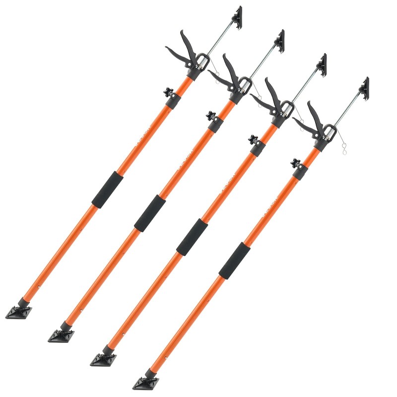 Teräksiset tukipylväät 4 kpl säädettävät 116–290 cm noin 70 kg kaappiasennukseen