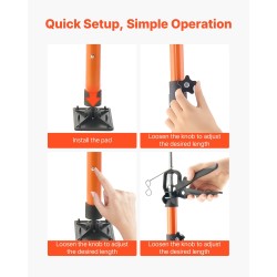 Teleskooppiset hiiliteräksiset tukipylväät 2 kappaleen sarja 116–290 cm 70 kg kaappien asennukseen