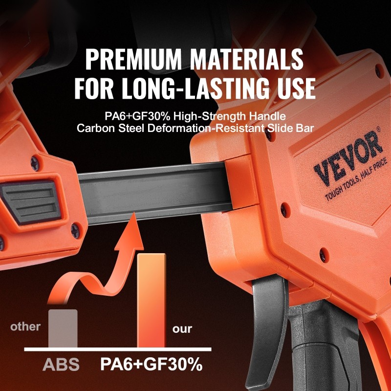 Palkkipuristimet 2 kpl 24 tuuman leuka lasikuituvahvistettu muovi hiiliteräs 300 paunaa