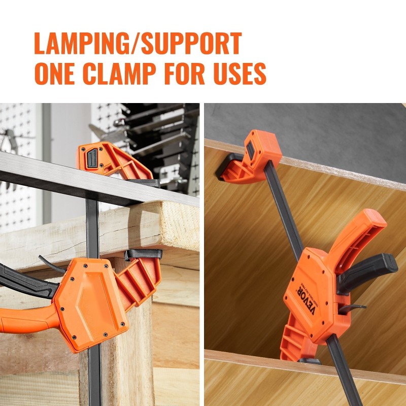 Palkkipuristimet 2 kpl 24 tuuman leuka lasikuituvahvistettu muovi hiiliteräs 300 paunaa