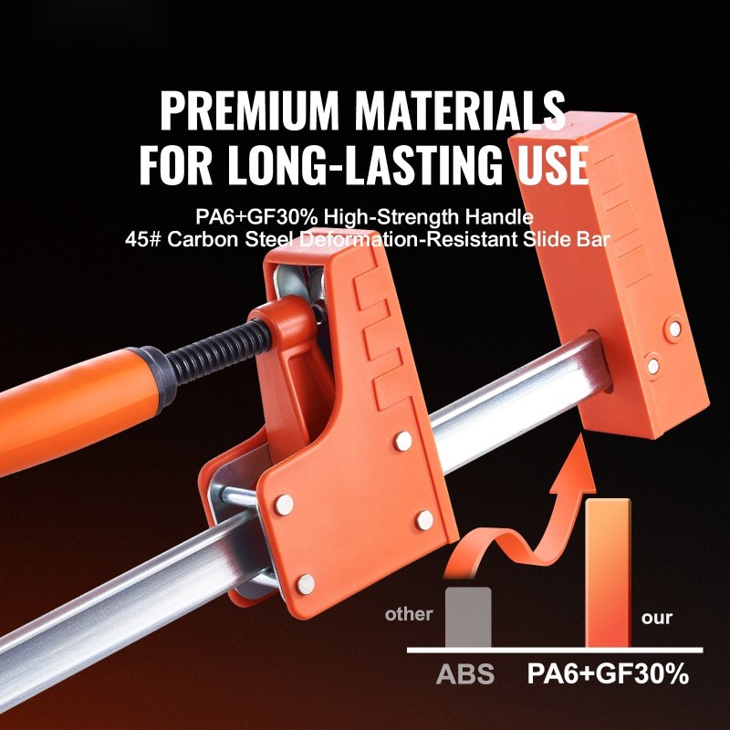 Rinnakkaispuristinsarja 2 kpl 1270 mm lasikuituvahvistettu polyamidi hiilirakenneteräs puu ja metallityöhön