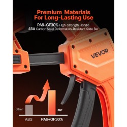 Yhden käden palkkipuristimet 2 kappaletta 30,48 cm 154 kg lasikuituvahvistettu muovikuori hiilirakenneteräs