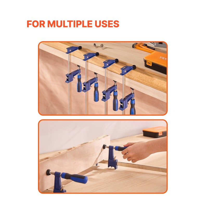 Puutyöpuristimet valurauta ja hiiliteräs 91,4 cm 4 kpl lukittavat 272 kg