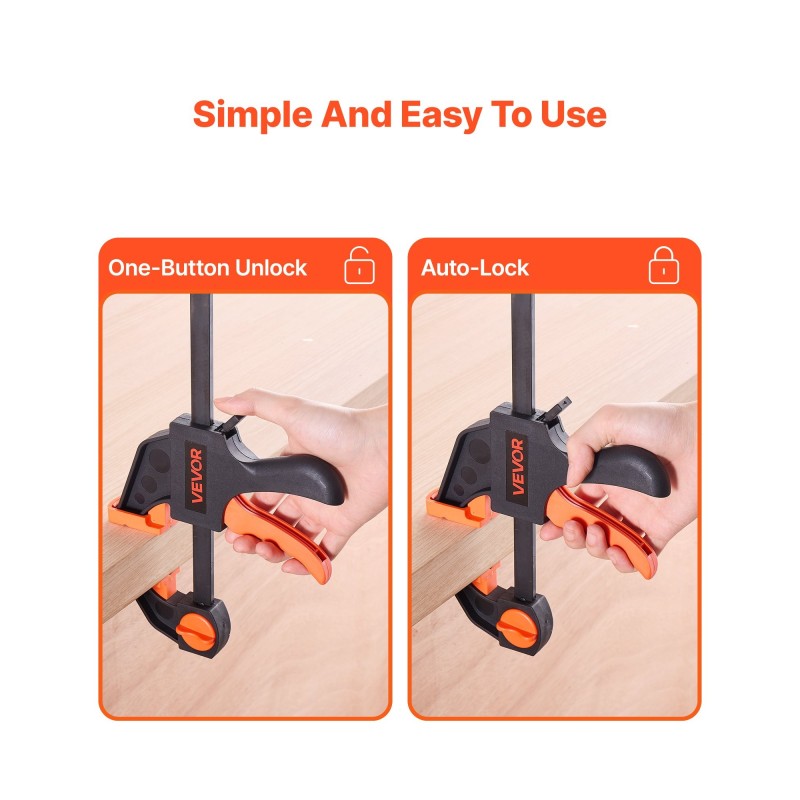 Puristimet puu- ja metallitöihin lasikuituvahvistettu polyamidi-6 ja teräs 2x30,48 cm 2x15,24 cm