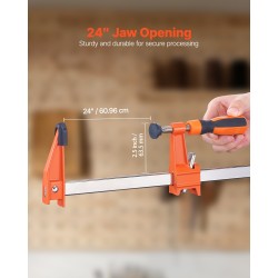 Puutyöpuristimet valurauta ja hiiliteräs 61 cm avautuma 2 kpl 272 kg