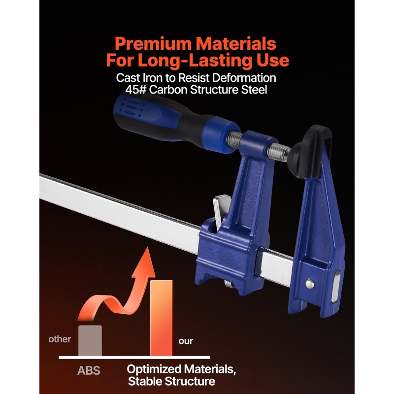 Palkkipuristimet valuraudasta ja hiiliteräksestä 91,4 cm avautuma 2 kappaletta puu- ja metallityöt