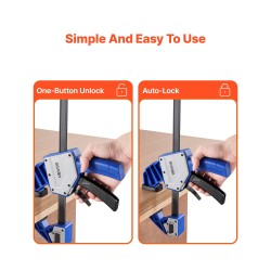 Yksikätiset puristimet muovikuori ja hiilirakenneteräs kaksi kappaletta 60,96 cm puu- ja metallityöhön