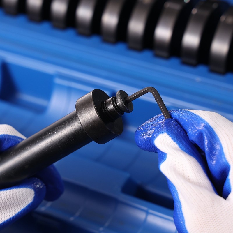 Laakeri ja tiivisteasennussarja 52 osaa 45 teräsvarsi levykoot 18–65 mm 74 mm