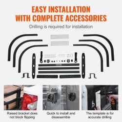 Alumiininen perälaudan jatke säädettävä 141–173 senttimetriä avolava-autoihin