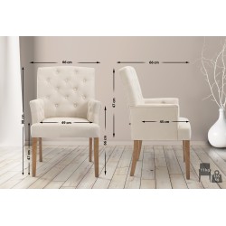 Tyylikäs chesterfield-ruokailutuoli mukavilla käsinojilla ja pehmusteella