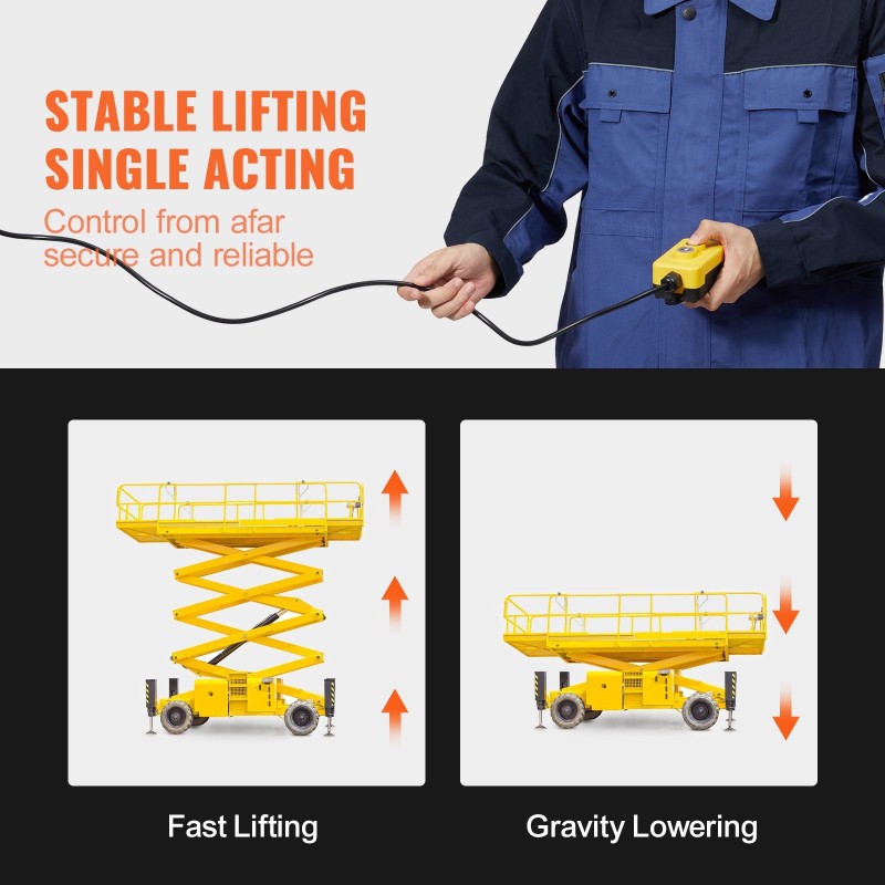 Hydraulipumppu yksitoiminen 12 V 7,6 L terässäiliöllä 1,6 kW