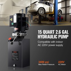 Hydrauliikkapumppu terässäiliöllä 14,2 l 2,2 kW 220 V yksitoiminen