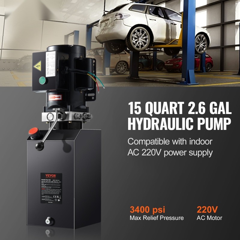 Hydrauliikkapumppu terässäiliöllä 14,2 l 2,2 kW 220 V yksitoiminen