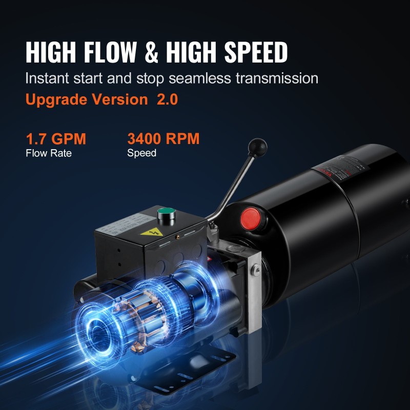 Hydraulipumppu yksitoiminen 9,5 l terässäiliöllä 220 V 2,2 kW