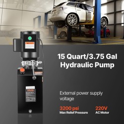 Hydrauliyksikkö 220V 2,2kW 15qt yksitoiminen 6,3l/min 22MPa autonostimiin