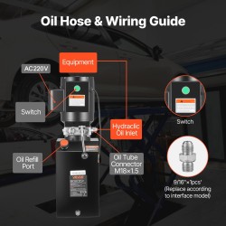 Hydrauliyksikkö 220V 2,2kW 15qt yksitoiminen 6,3l/min 22MPa autonostimiin