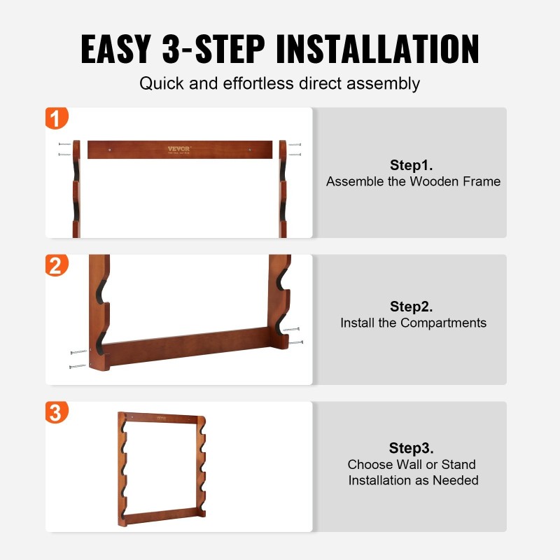 Mäntypuinen aseen seinäteline 5 aseelle EVA-pehmusteilla 60 kg