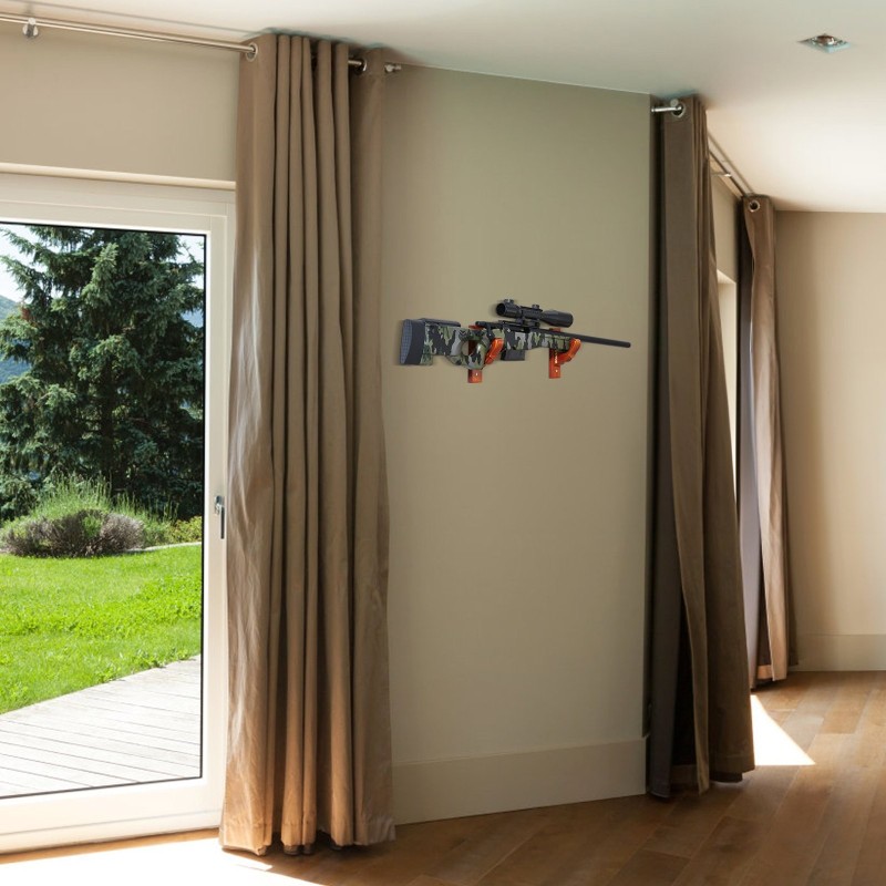 Seinäteline mäntypuinen vaakasuuntaiselle aseelle EVA-pehmuste 22,7 kg