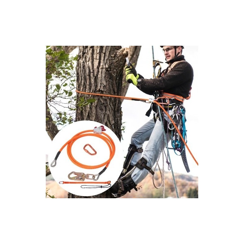 Flipline polyesteripäällysteinen terässydämellinen 16 mm 3 m alumiinikarabiinilla puuhun kiipeilyyn