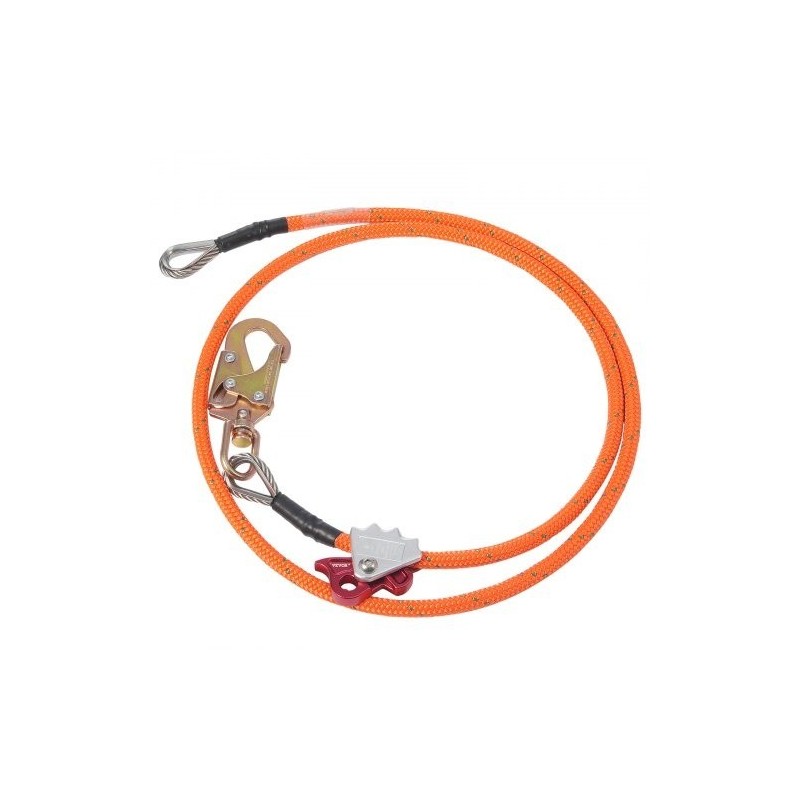 Teräsytiminen arboristiköysi 16 mm 2,44 m puunhoitoon alumiinikarabiinilla työkaluvarmistimella